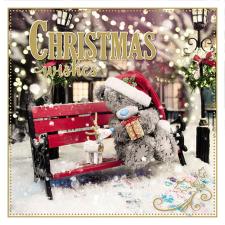 3D Holographic Bear Sat On Bench Me to You Bear Christmas Card Image Preview